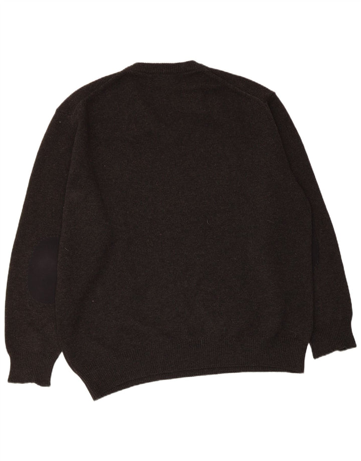 Maglione da uomo con scollo a V Fred Perry, grande, in lana grigia