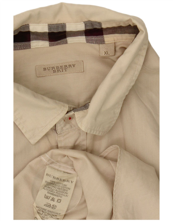 Burberry Mens Shirt XL Beige Cotton