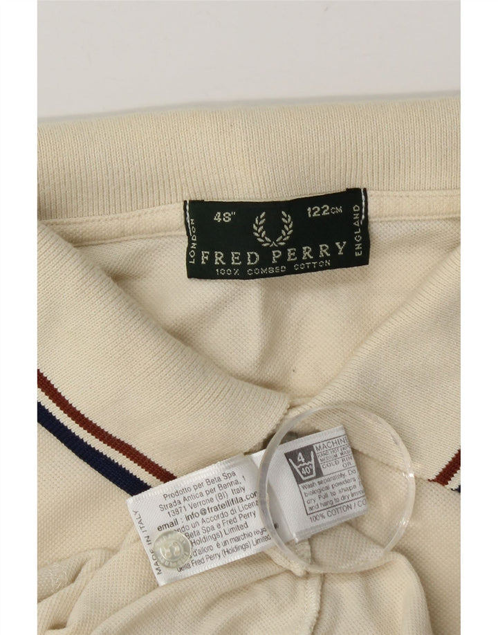 Polo da uomo Fred Perry grande in cotone bianco sporco