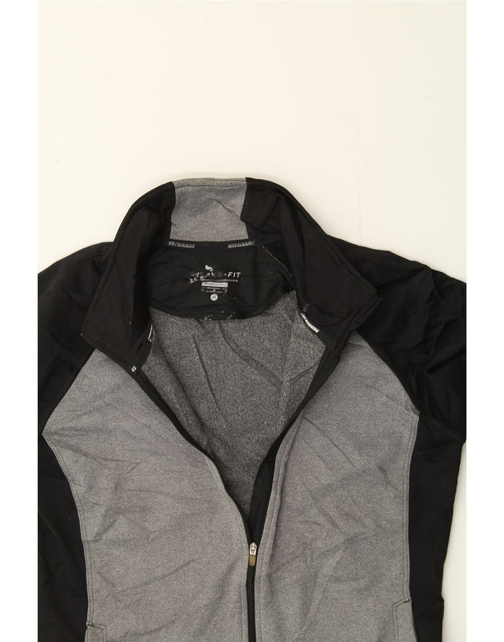 NIKE Womens Therma-Fit Tracksuit Top Jacket UK 14 Medium Black Colourblock Vintage Nike and Second-Hand Nike from Messina Hembry 