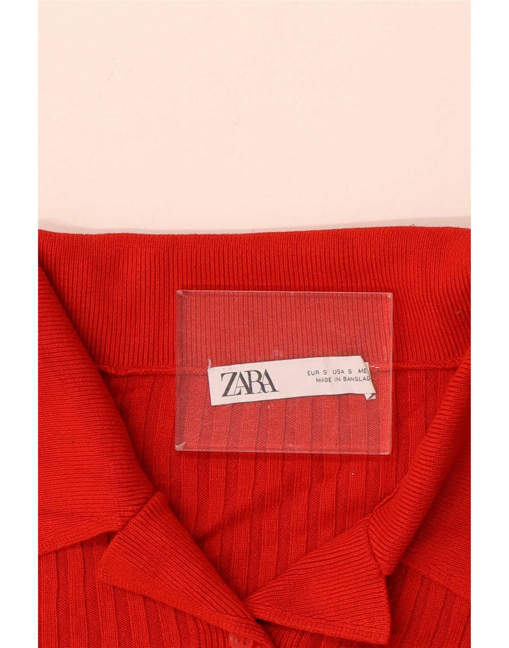 Top cardigan corto da donna Zara UK 10 piccolo rosso