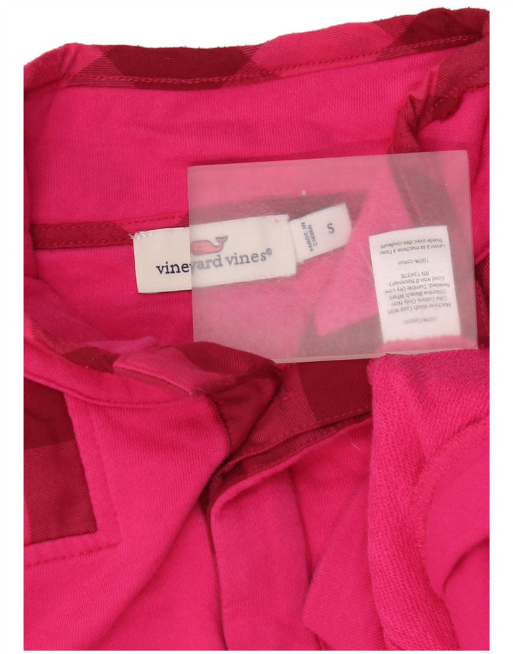 Vineyard Vines Felpa da uomo con collo abbottonato Maglione piccolo in cotone a quadri rosa