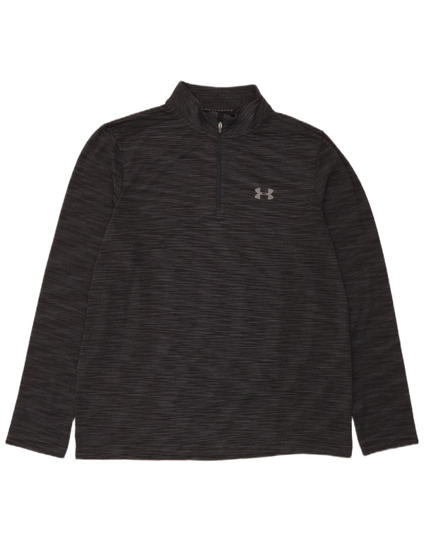 Maglia da uomo Under Armour Heat Gear con zip e collo a maniche lunghe XL nera screziata