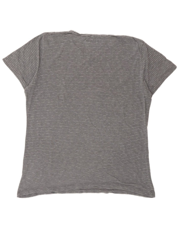 TOMMY HILFIGER T-shirt da uomo Top grande grigio gessato