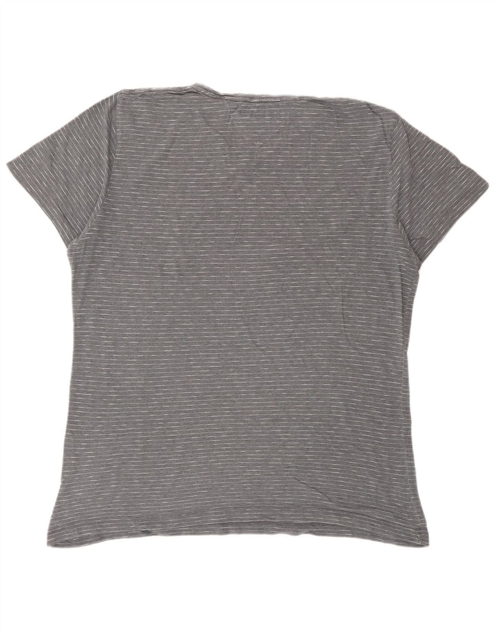TOMMY HILFIGER T-shirt da uomo Top grande grigio gessato