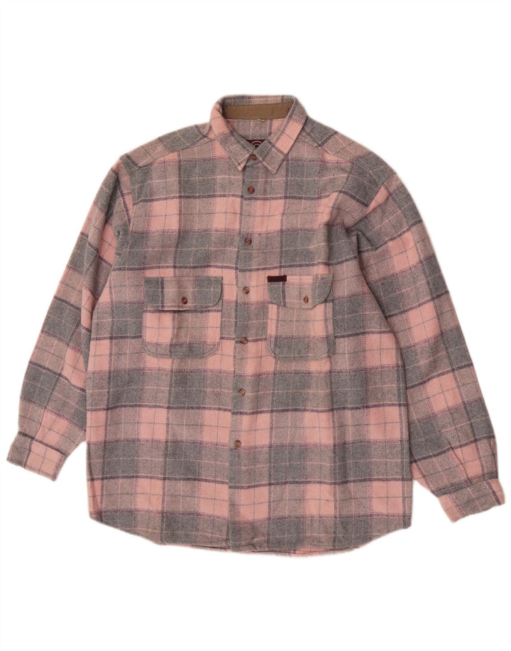 Camicia Invicta da uomo in flanella, poliestere a quadri grandi rosa