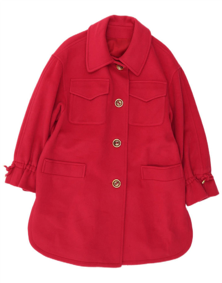Cappotto vintage da donna UK 18 XL in lana rosa