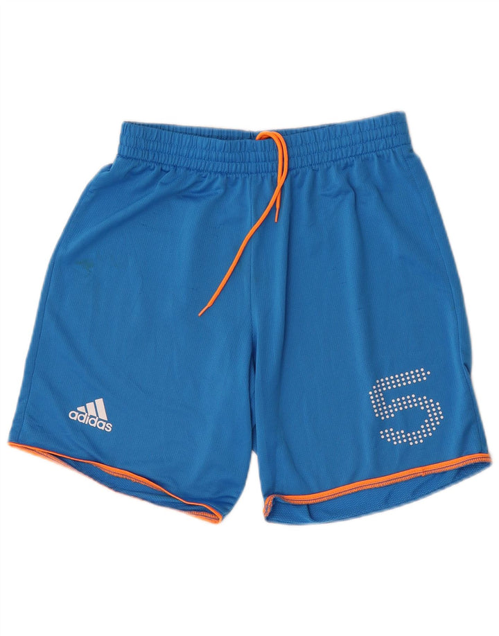 Pantaloncini sportivi grafici da uomo Adidas piccoli in poliestere blu