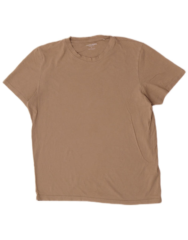 T-shirt da uomo Jack & Jones Top in cotone marrone medio