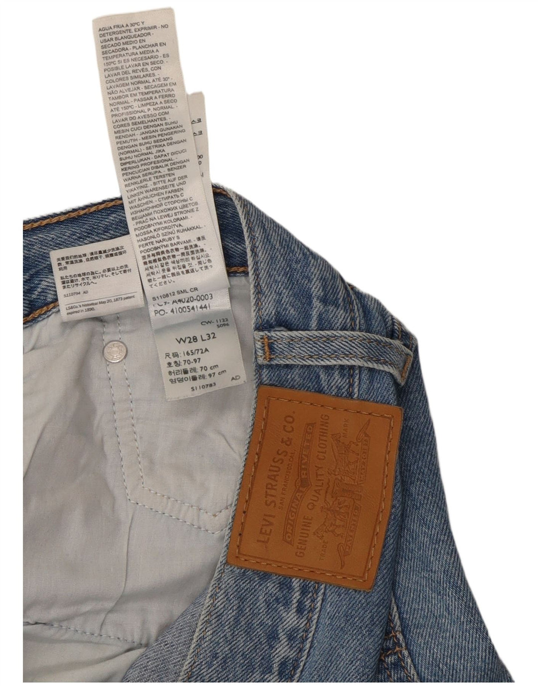 Jeans Levi's da donna a gamba larga W28 L32 cotone blu