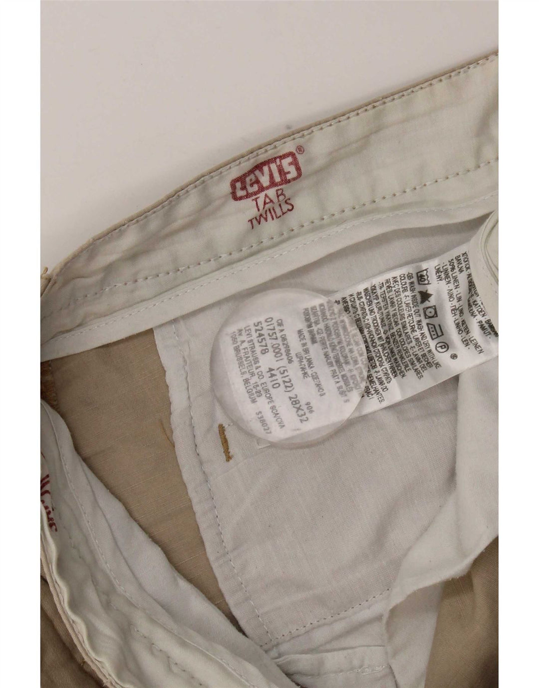 Pantaloni chino dritti da uomo Levi's W28 L32 in cotone grigio
