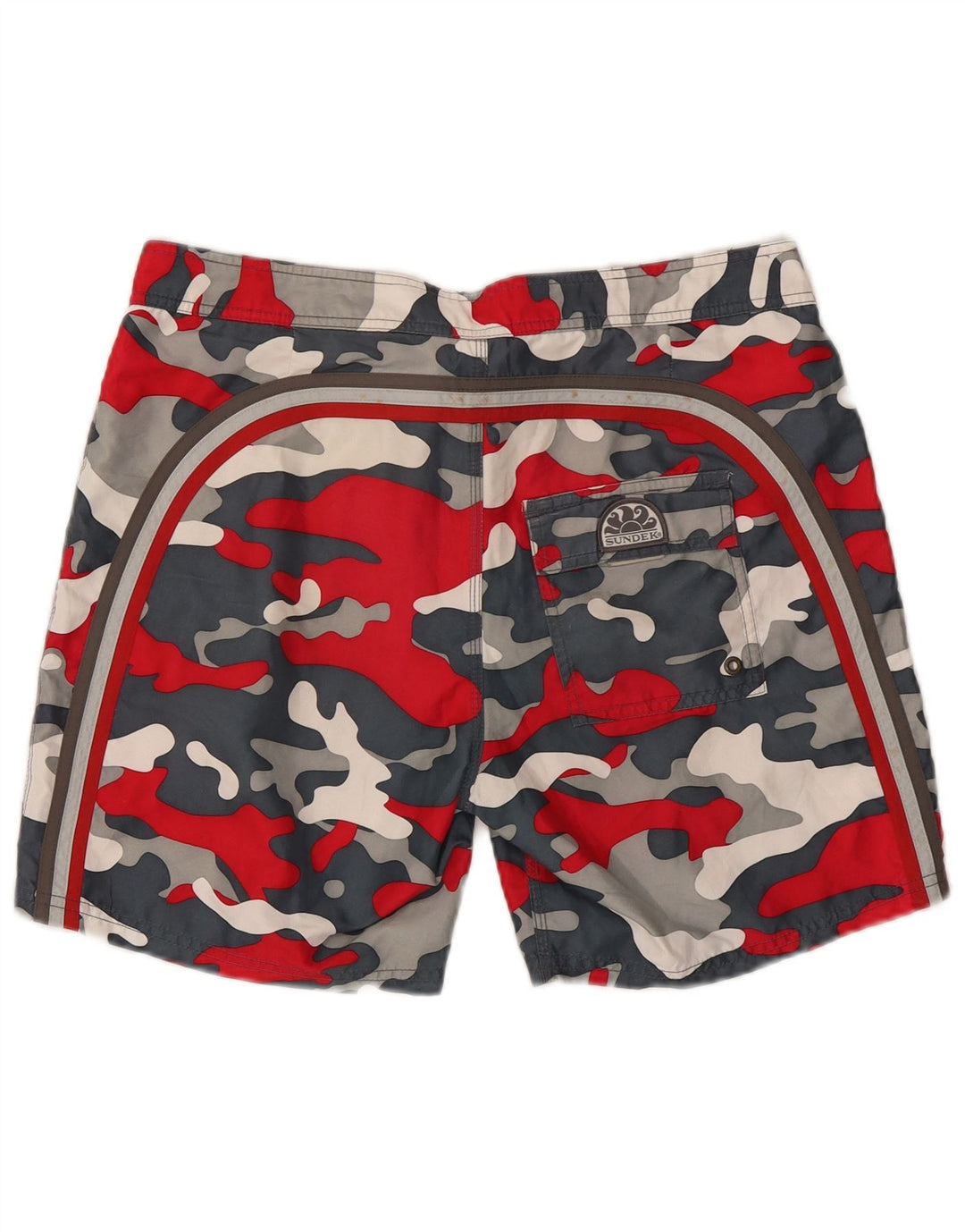 Pantaloncini da bagno da uomo SUNDEK grandi in poliestere mimetico multicolore