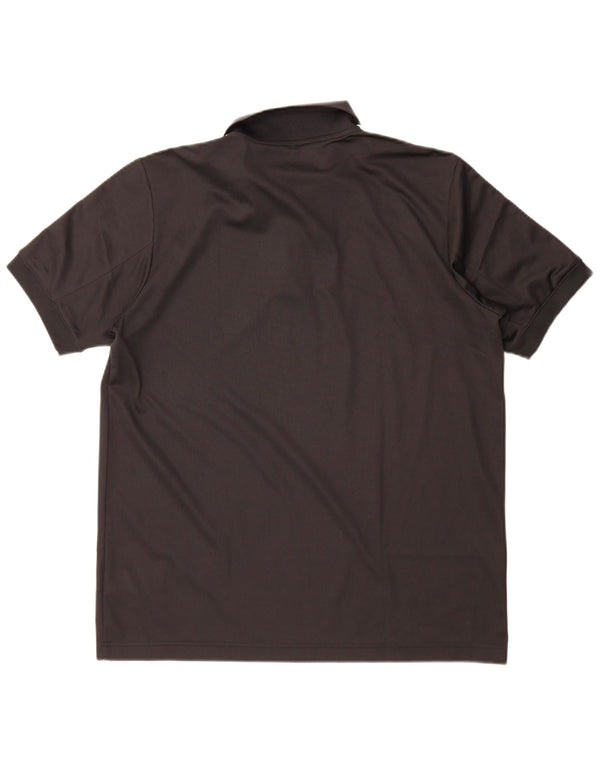 Polo Adidas Climalite da uomo UK 44/46 Large Nero Colourblock Poliestere