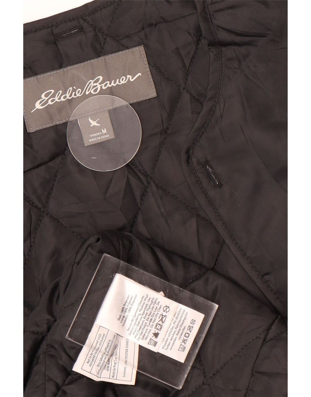 Giacca bomber da donna Eddie Bauer UK 14 poliestere nero medio