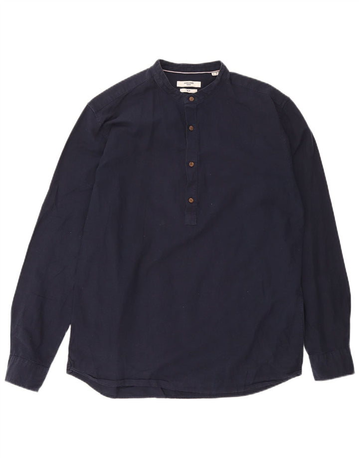 Jack & Jones Camicia pullover slim fit da uomo grande in cotone blu navy