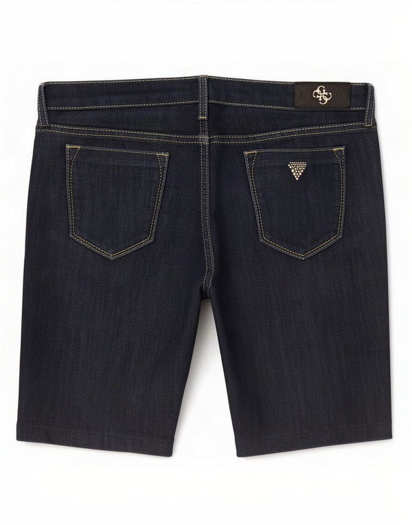 Pantaloncini di jeans da donna Guess W31 cotone blu navy medio