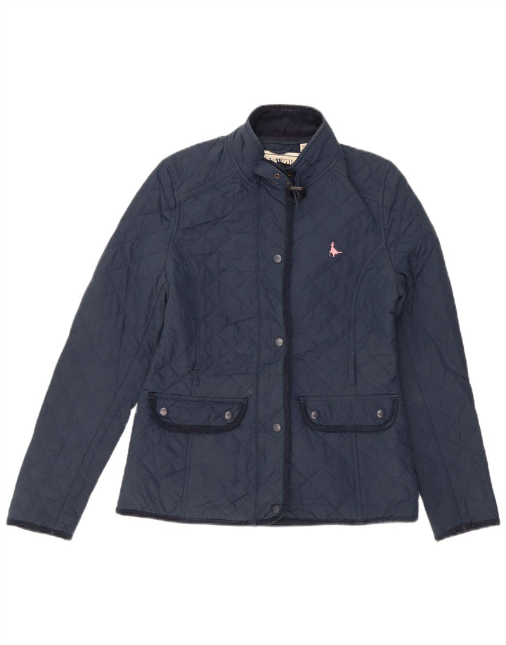 Giacca trapuntata da donna Jack Wills UK 10 piccola in poliestere blu navy