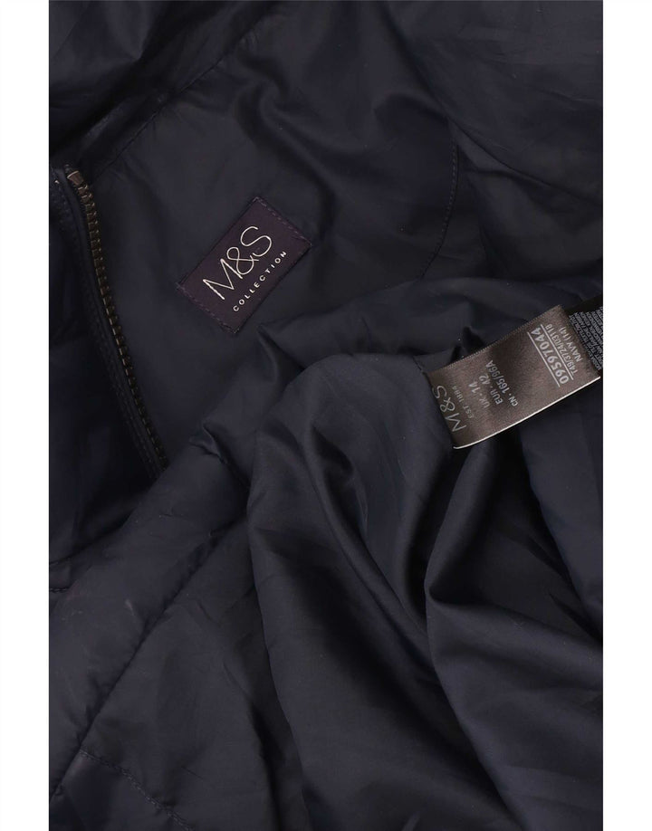 Cappotto imbottito da donna Marks & Spencer UK 14 grande poliestere blu navy