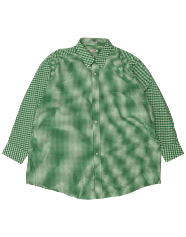 Camicia IZOD da uomo vestibilità regolare grande taglia 18 1/2 2XL cotone a quadretti verde