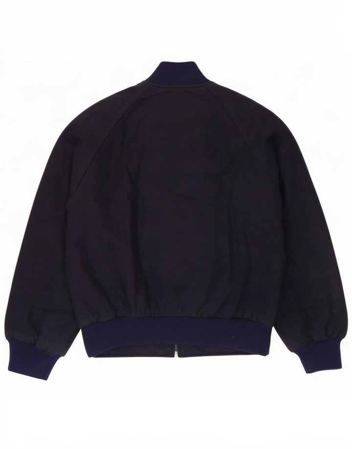 Giubbotto bomber vintage da uomo IT 46 piccolo in lana blu navy