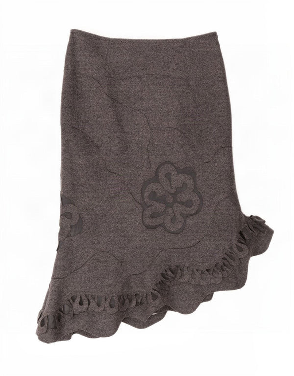 Gonna asimmetrica da donna Per Una UK 10 Small W27 Lana floreale grigia