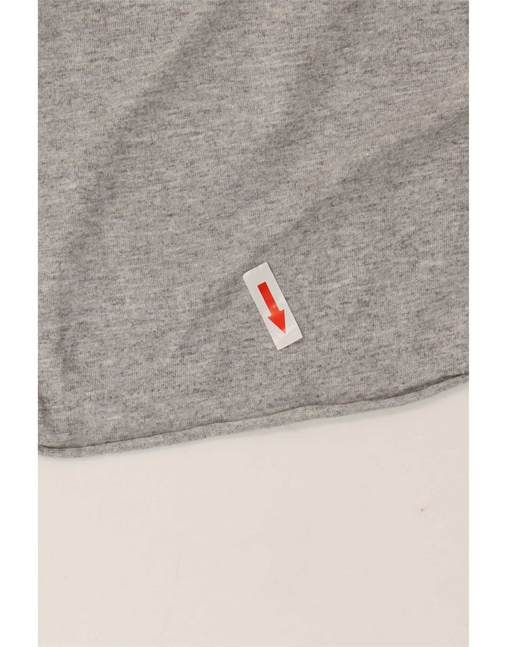 T-shirt grafica da uomo Adidas Top grande in cotone grigio