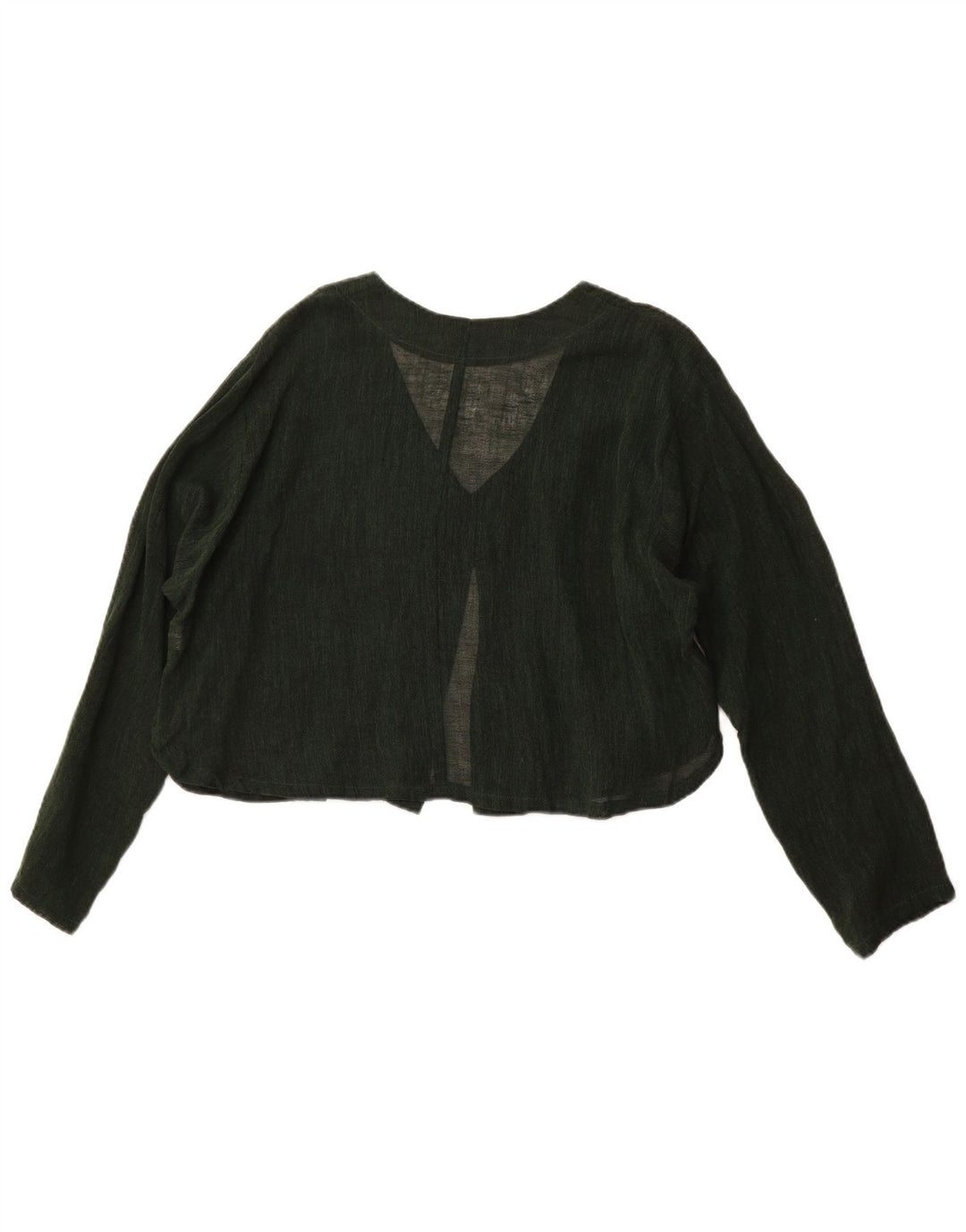 Top cardigan corto da donna VINTAGE UK 16 grande cotone verde