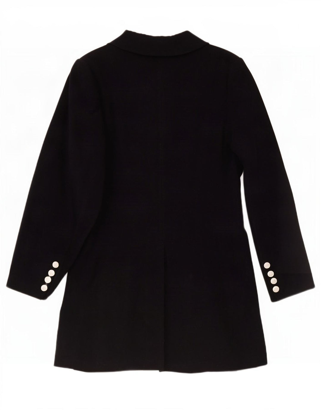 Cappotto doppiopetto vintage da donna EU 40 medio blu navy in poliestere