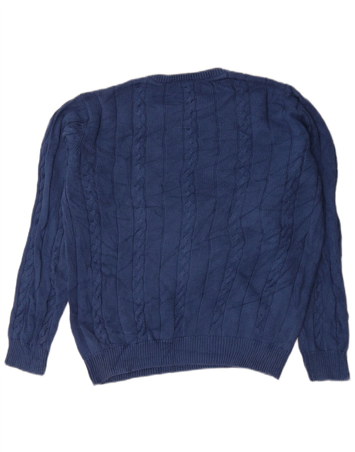 Maglione maglione girocollo da uomo Marks & Spencer blu Harbour piccolo blu navy