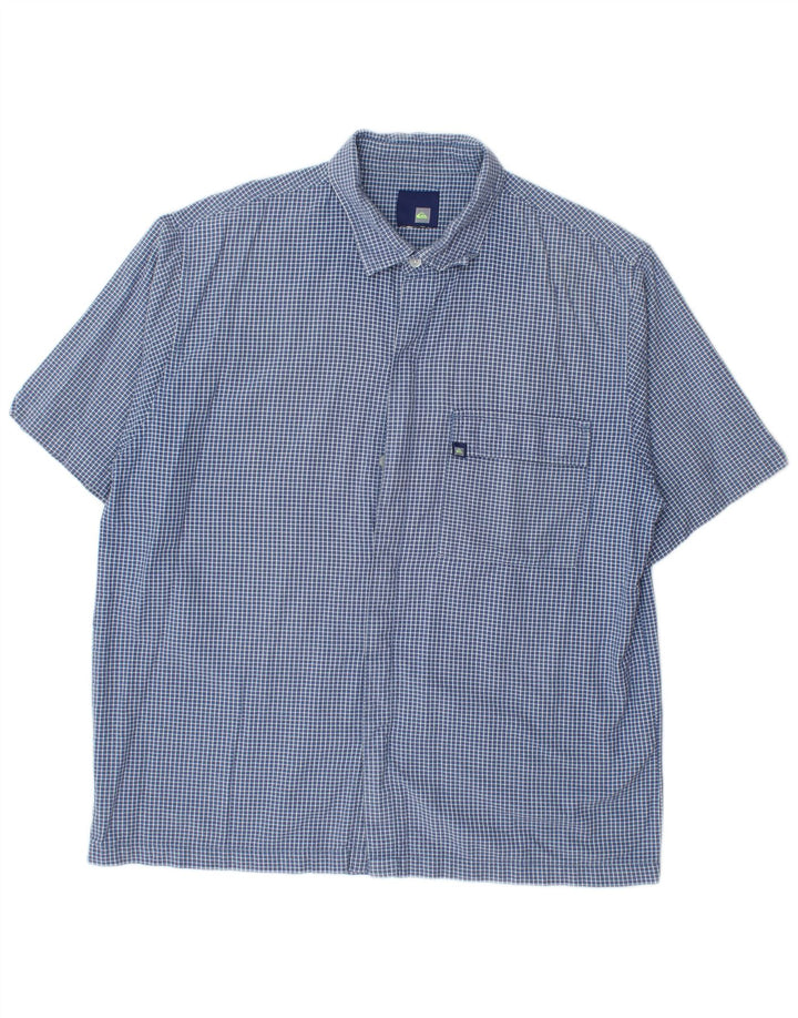 Camicia a maniche corte da uomo Quiksilver, cotone a quadri blu grandi