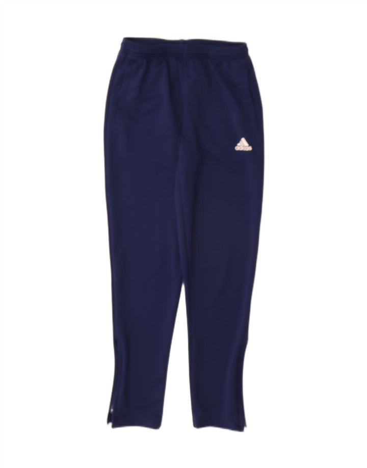 Pantaloni della tuta ADIDAS da ragazzo Climalite 11-12 anni in poliestere blu navy
