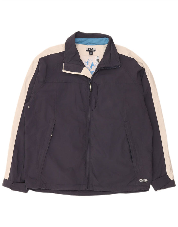 Giacca a vento da uomo FILA IT 50 Large Blu Navy Colourblock in poliammide