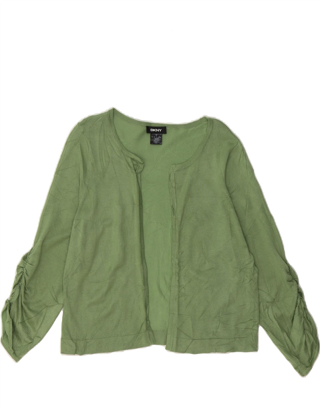 DKNY Womens Open Cardigan Sweater UK 12 Medium Green Rayon Vintage Dkny and Second-Hand Dkny from Messina Hembry 