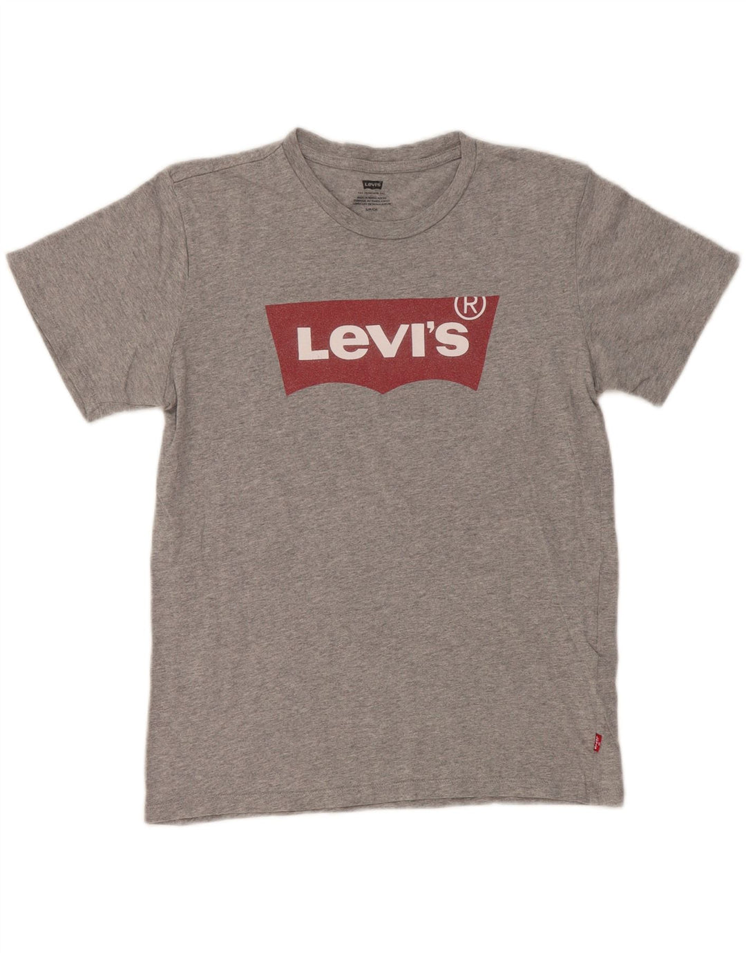 LEVI'S Mens Graphic T-Shirt Top Small Grey Cotton Vintage Levi's and Second-Hand Levi's from Messina Hembry 