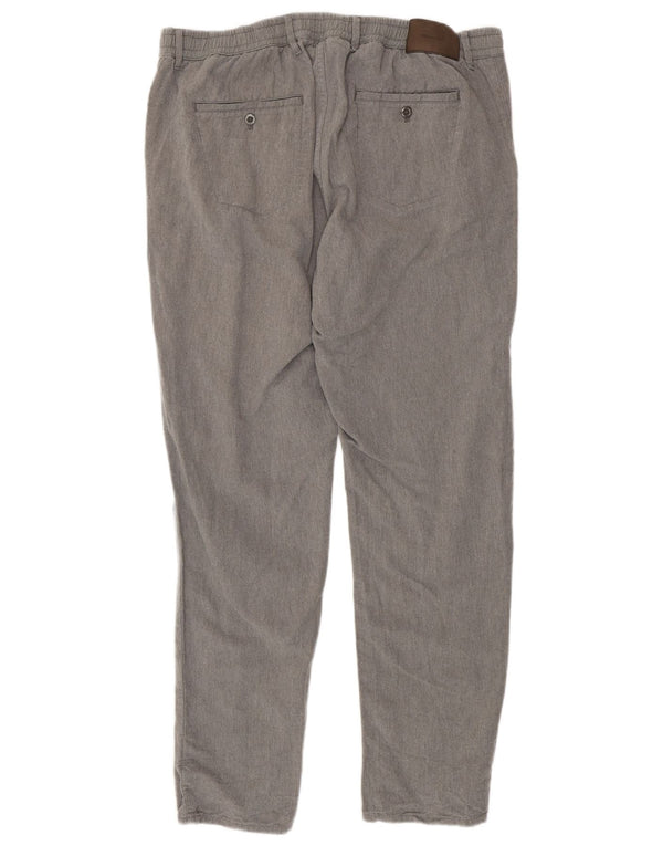 Pantaloni chino da uomo slim da jogging Massimo Dutti EU 50 2XL W40 L33 Lino grigio