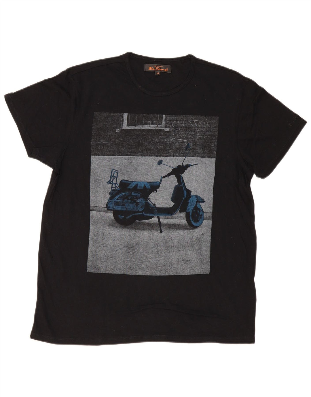 T-shirt grafica da uomo Ben Sherman Top in cotone nero medio