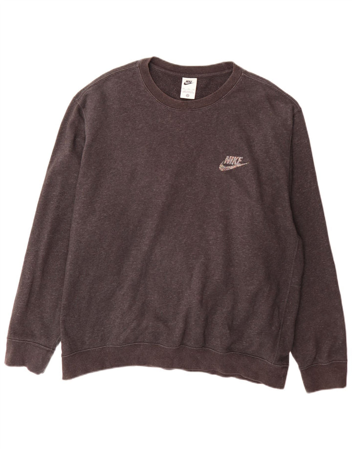 Felpa Nike Uomo Maglione 2XL Cotone Grigio