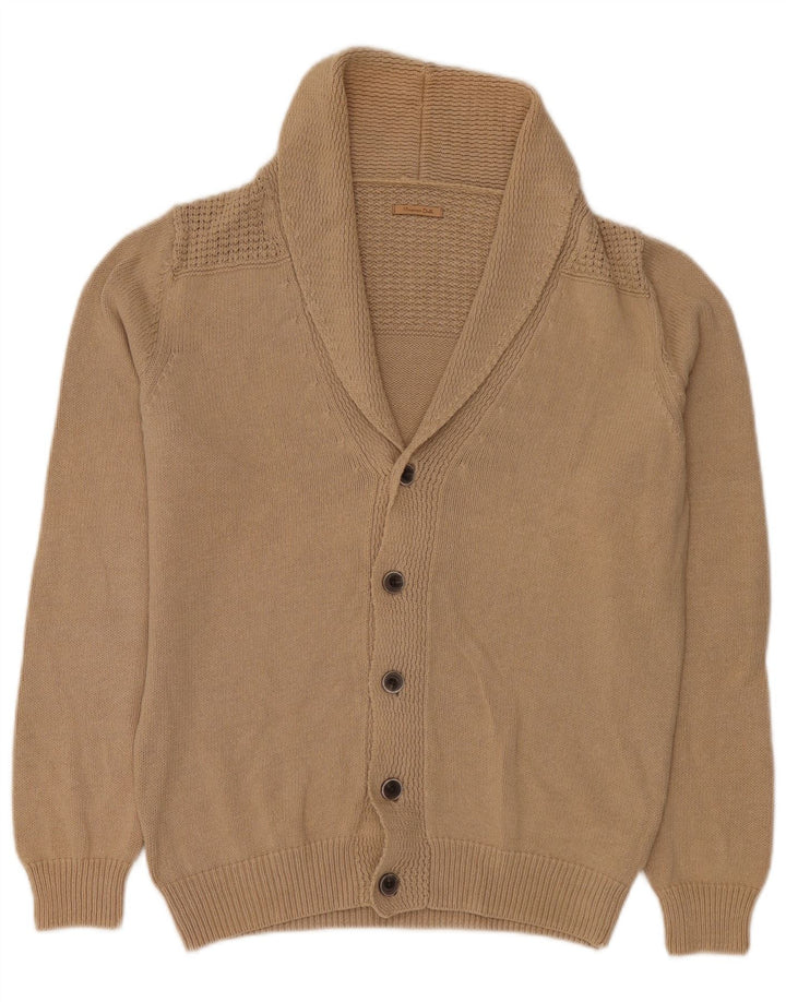 Maglione cardigan da uomo Massimo Dutti in cotone beige medio
