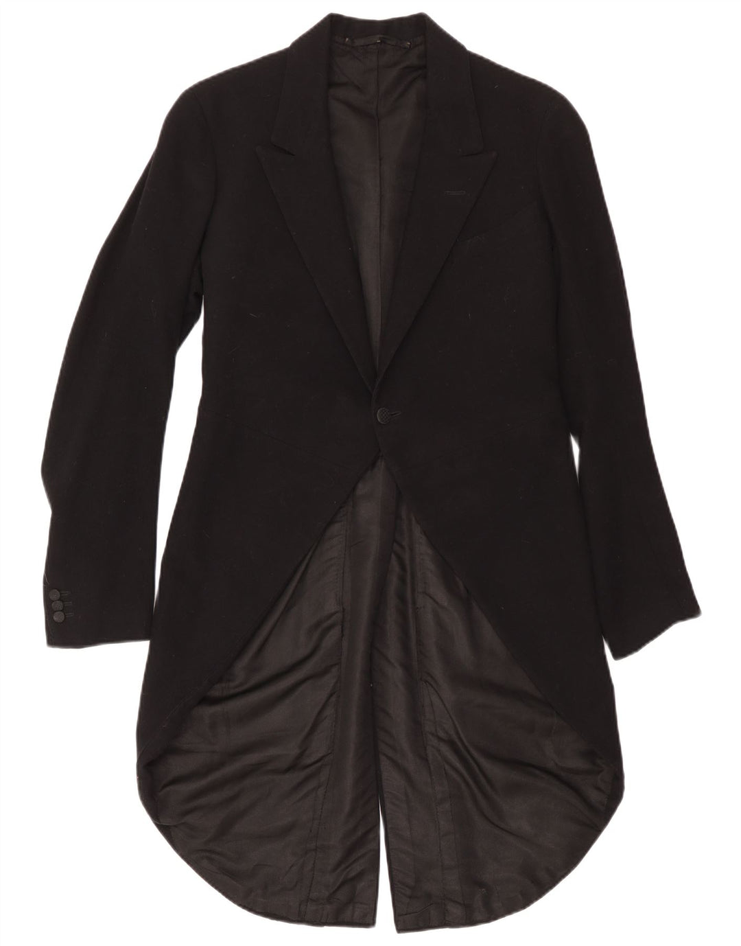 Giacca blazer vintage da uomo a 1 bottone frac UK 34 XS nera