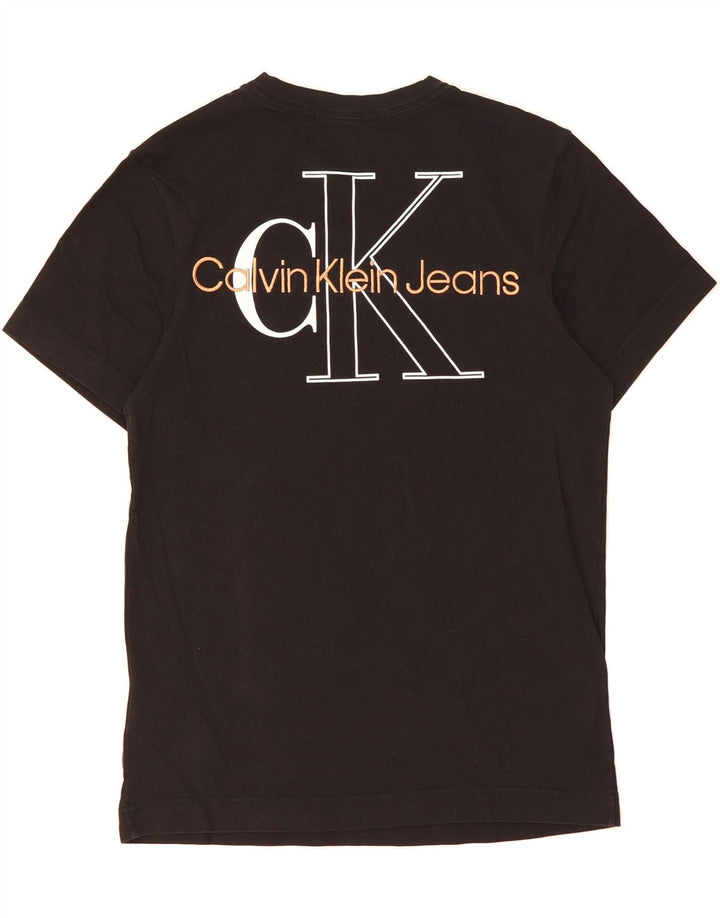 CALVIN KLEIN JEANS Mens Graphic T-Shirt Top Medium Black Cotton Vintage Calvin Klein Jeans and Second-Hand Calvin Klein Jeans from Messina Hembry 
