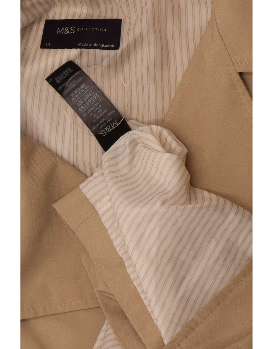 Trench da donna Marks & Spencer UK 14 grande poliestere beige