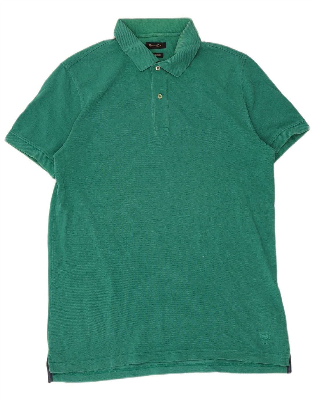 Polo da uomo vestibilità regolare Massimo Dutti in cotone verde medio