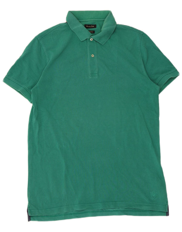 Polo da uomo vestibilità regolare Massimo Dutti in cotone verde medio