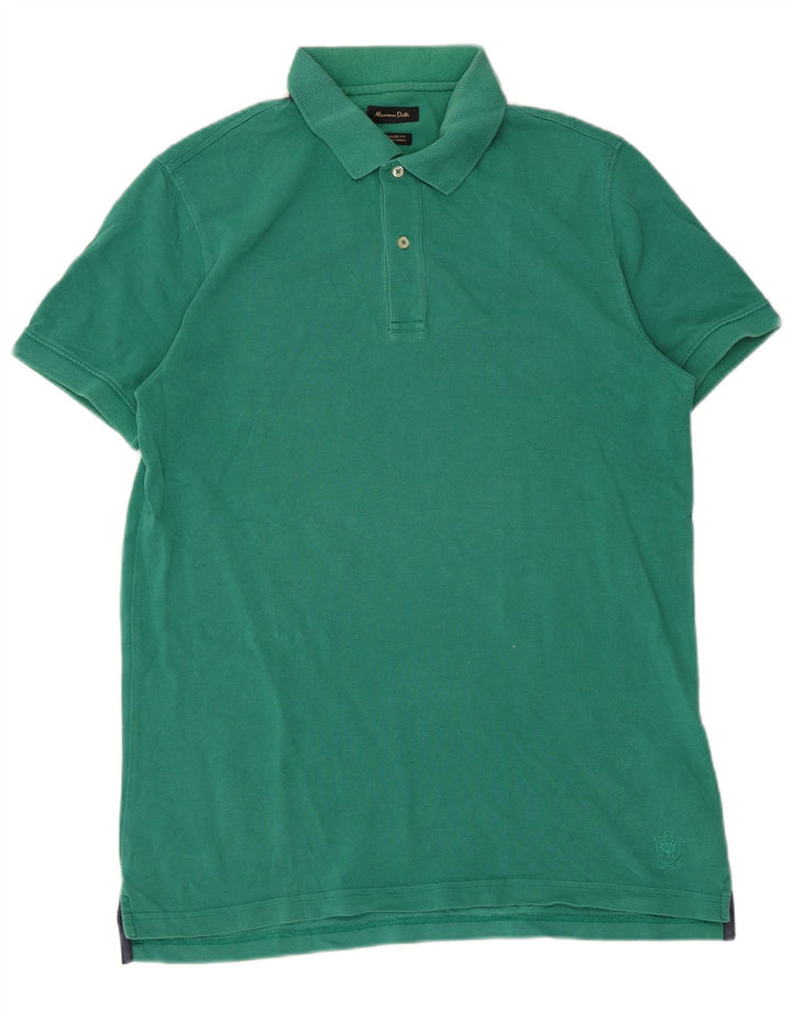 Polo da uomo vestibilità regolare Massimo Dutti in cotone verde medio