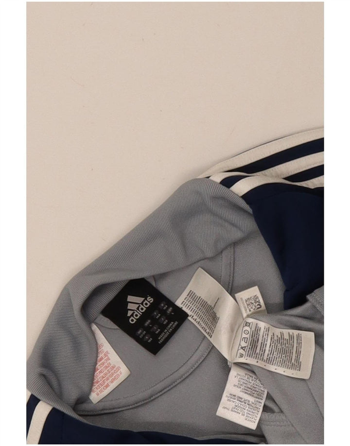 Giacca da tuta da ragazzo Adidas 13-14 anni in poliestere color block grigio