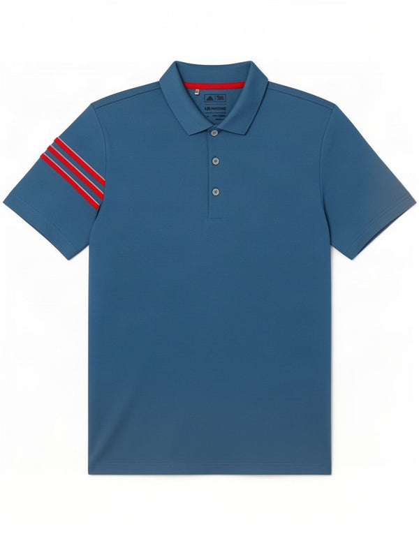 Polo Adidas Climacool da uomo in poliestere blu medio