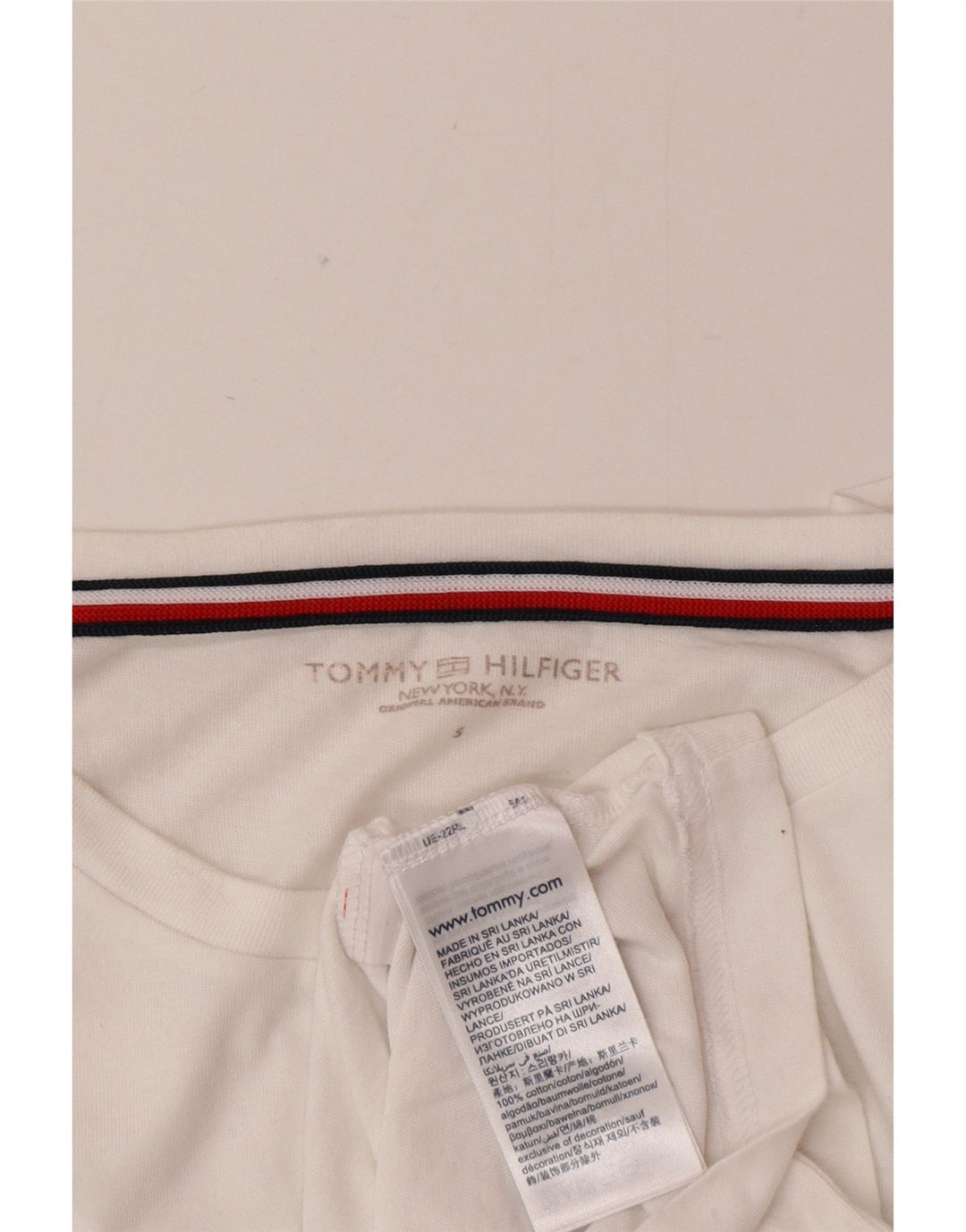 T-shirt grafica da uomo Tommy Hilfiger Top Small in cotone color block bianco