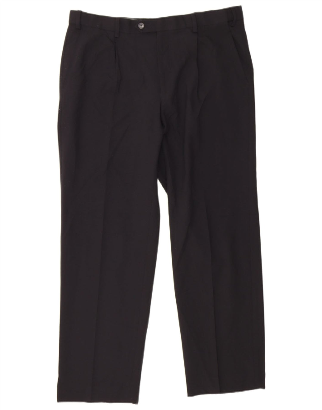 Pantaloni da abito regolari da uomo Marks & Spencer W36 L29 poliestere nero