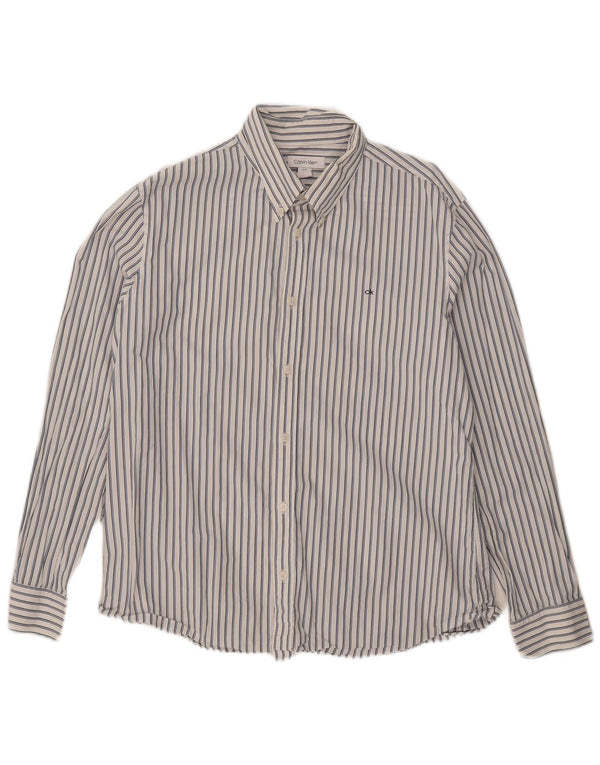 Camicia da uomo Calvin Klein XL Gessata bianca