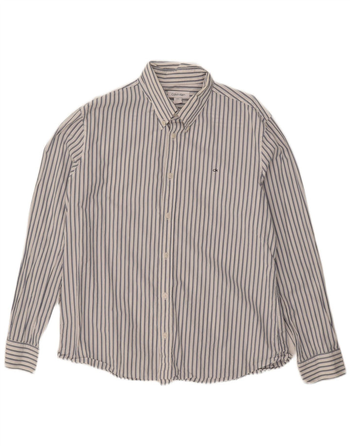 Camicia da uomo Calvin Klein XL Gessata bianca
